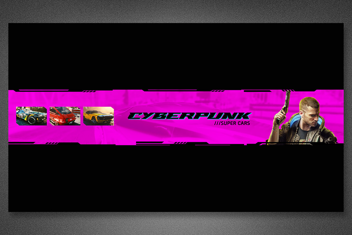 Cyberpunk YouTube Channel Art, a Social Media Template by loswl (Photo 3 of 8)