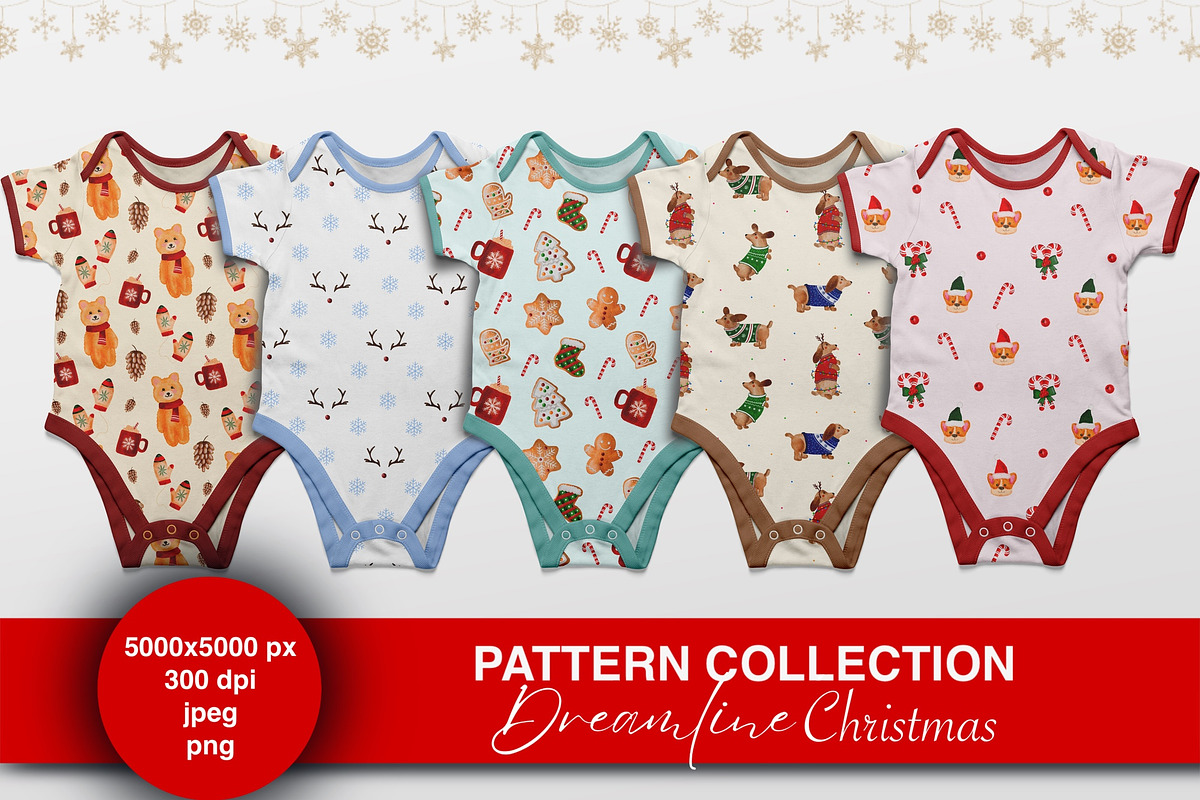 Christmas seamless patterns set, a Pattern Graphic by Dreamline Desings (Photo 1 of 10)