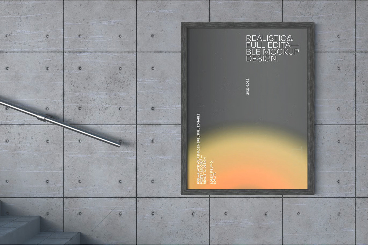 Framed Poster Mockup, an Advertising Mockup by skybluecreative (Photo 1 of 2)