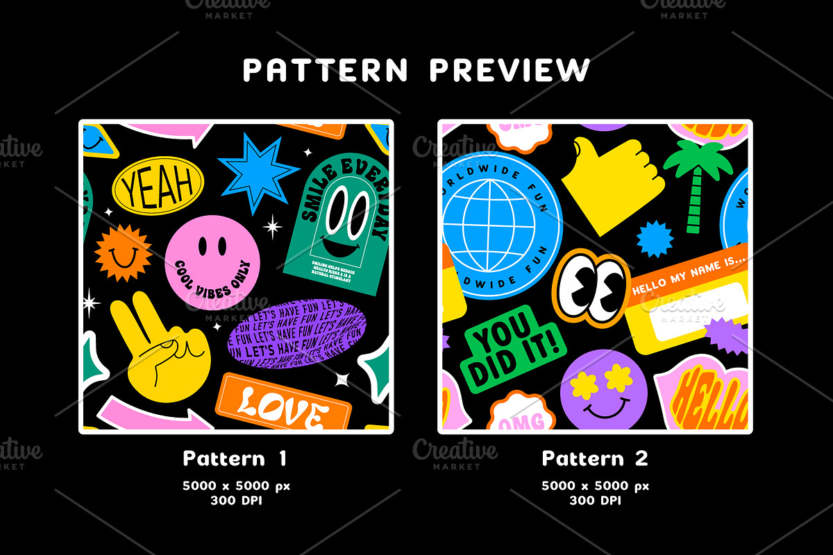 Retro Cartoon Label Pack