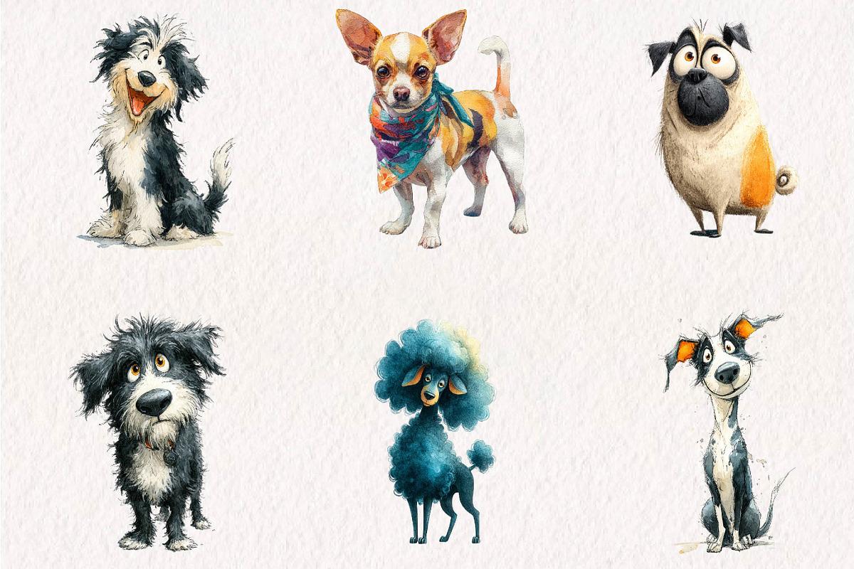 Quirky Dog Breeds Clipart, a Seasonal Illustration by CreationArt (Photo 4 of 7)
