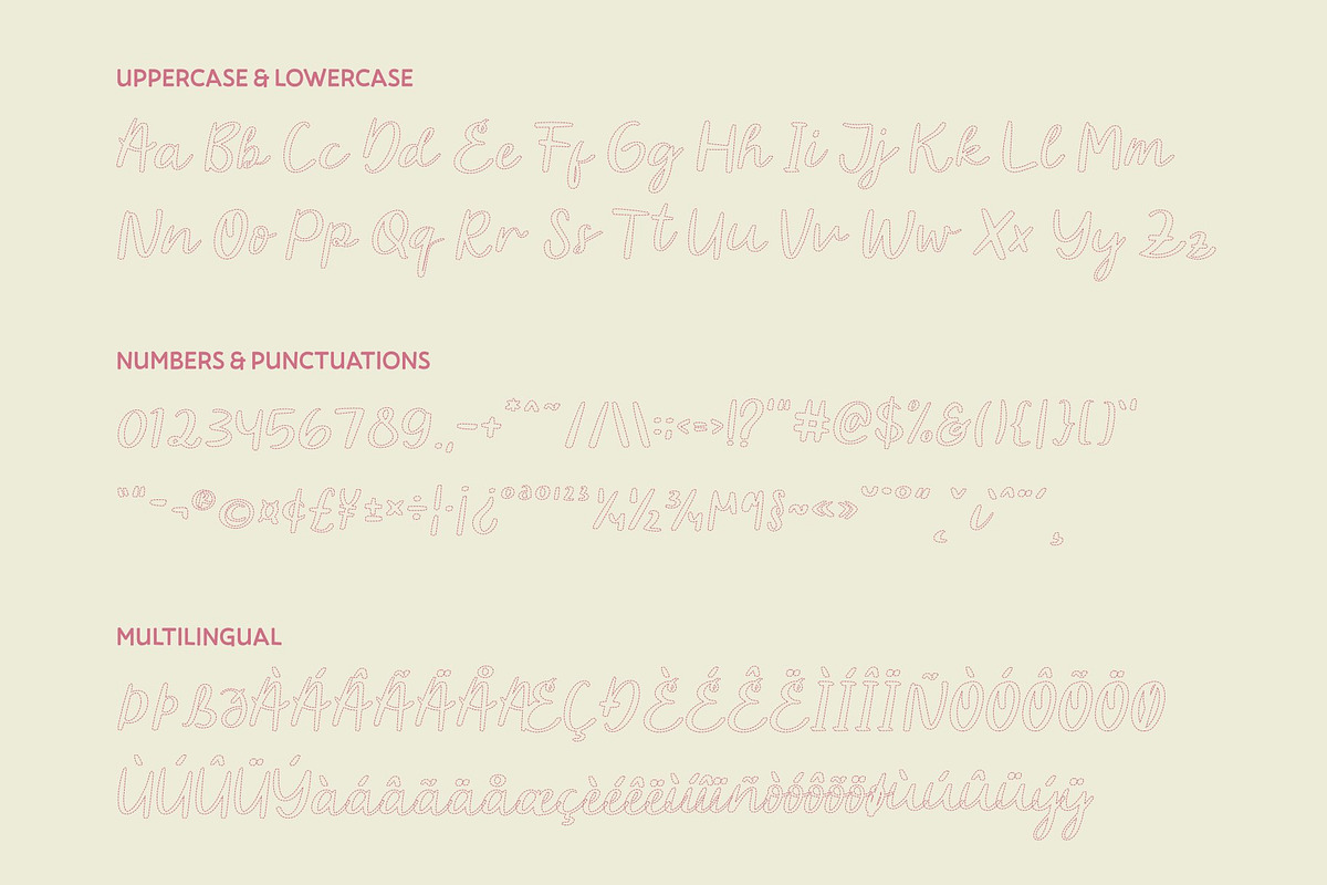 CS Belrise Dashed, a Script Font by Craft Supply Co. (Photo 8 of 8)
