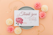 Peony wedding invitations template, an Invitation Template by Doodle emporium (Thumbnail 2 of 6)