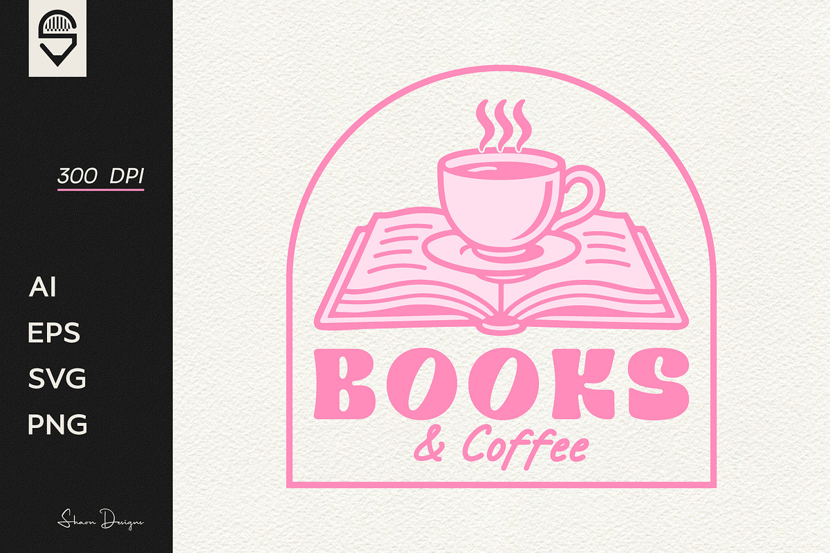 Books & Coffee – Lover Design, a Graphic by shaondesigns (Photo 1 of 4)
