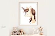 UNICORN clipart. Watercolor, an Animal Illustration by OlliArtDesign (Thumbnail 4 of 5)