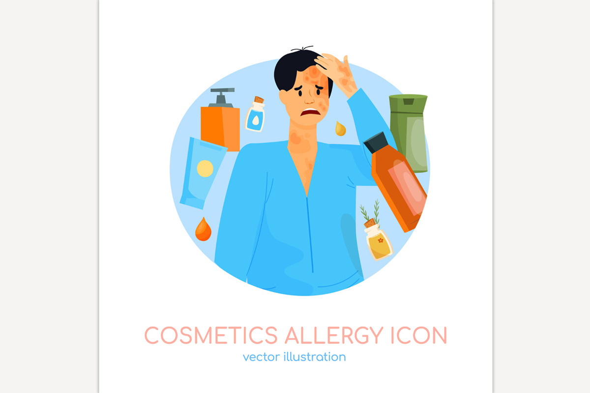 Types of allergy. Allergies caused, a Healthcare Illustration by Anna's Shop