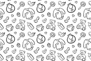 Baby things vector seamless pattern, a Pattern Graphic by Art By Silmairel (Thumbnail 2 of 2)