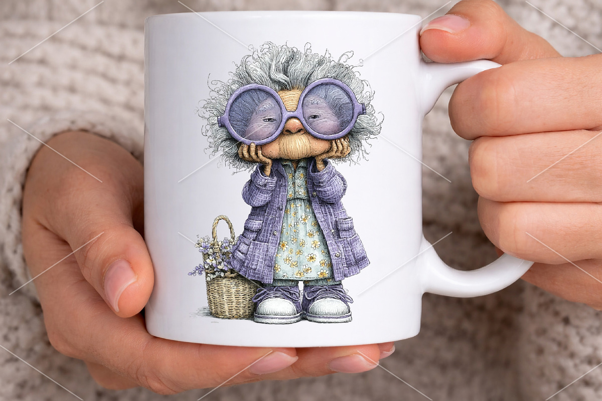 Whimsical Summer Funny Grandma PNG, an Illustration by Canvas Craft (Photo 5 of 7)