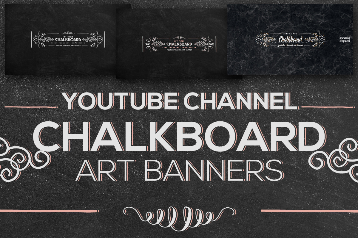 Chalkboard Youtube Channel Banners, a Social Media Template by RussGFX (Photo 1 of 4)