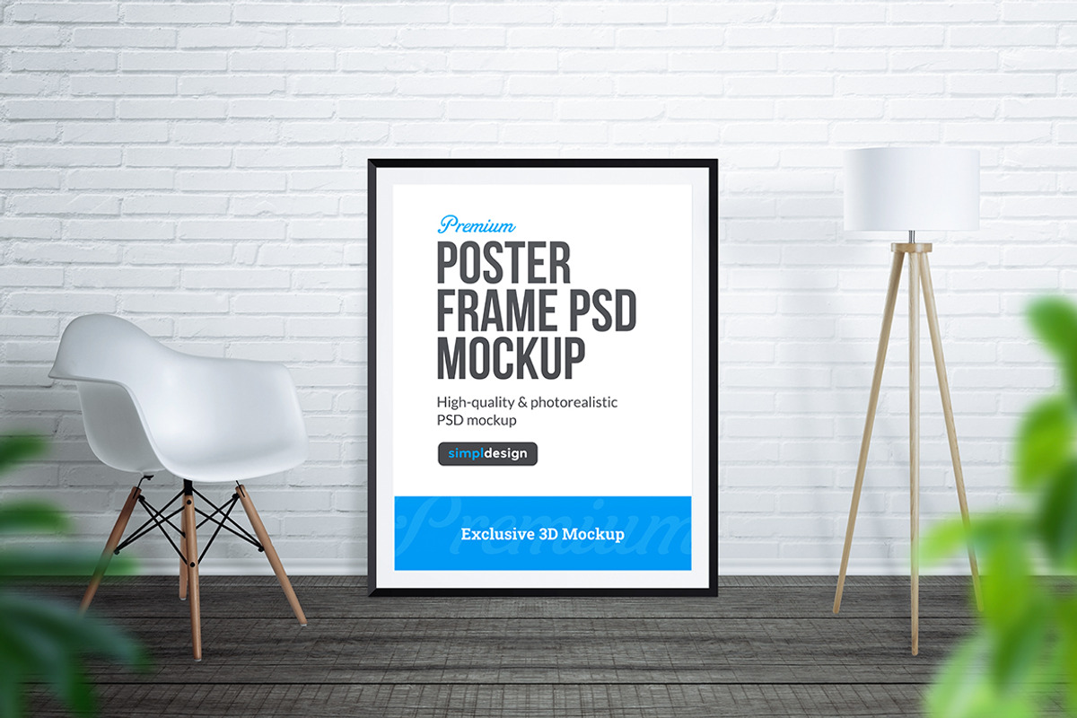 Minimal Interior Poster Frame Mockup, a Mockup by SimplDesign (Photo 2 of 2)