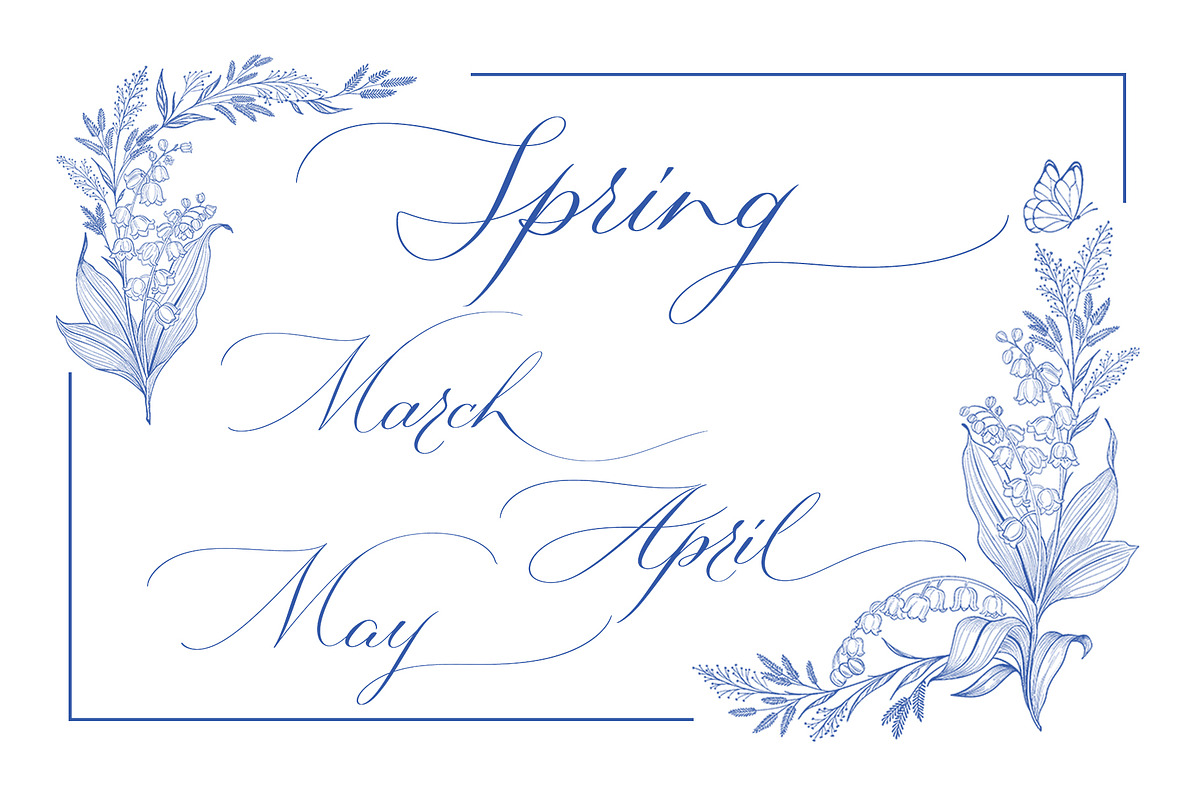 4 Seasons. Calligraphy and Frames., a Seasonal Illustration by Line and Bloom (Photo 2 of 13)