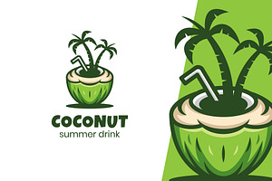 Coconut Drink Logo Illustration, a Branding & Logo Template by Agung_cs
