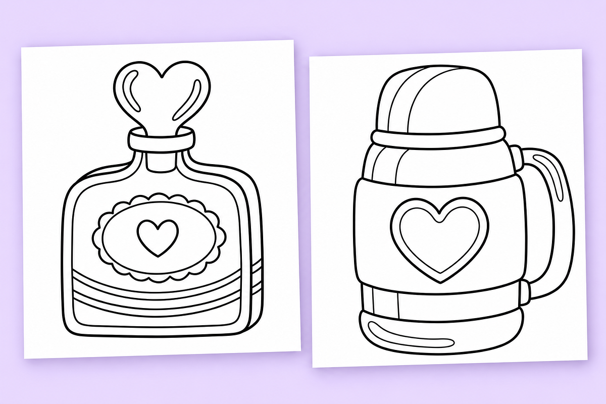Cozy Valentine Coloring Pages Vol. 2, a Seasonal Illustration by Inkivelle Studio (Photo 2 of 3)