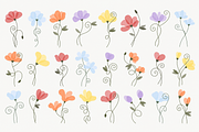 90 Whimsical Flowers Clipart, a Decorative Illustration by Anna Studio (Thumbnail 12 of 12)