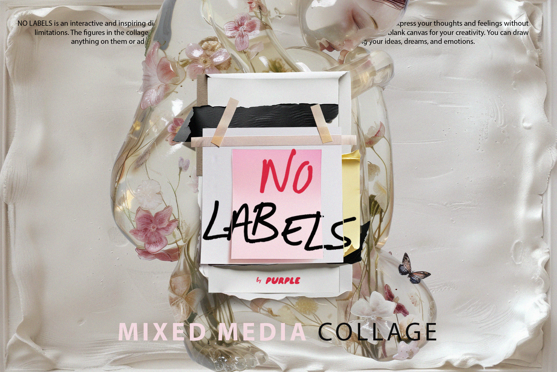 NO LABELS. Mixed Media Collage, an Object Graphic by Purple