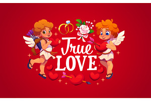 Valentine's day quote true love, a Seasonal Illustration by Vector Tradition