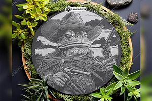 Frog Cowboy Hat Gun Soldier Sherriff