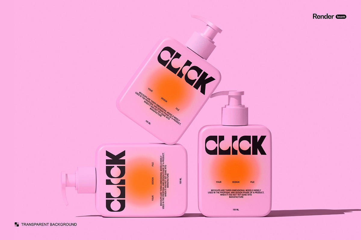 Pump Bottle Mockup Set, a Packaging Mockup by Renderteam (Photo 11 of 18)