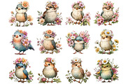 Spring Floral Bird Clipart, an Illustration by DreamArtGraphic (Thumbnail 3 of 4)