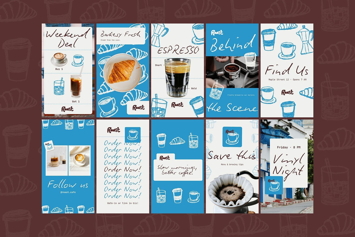 Hand-Drawn Café Social Media Kit, a Social Media Template by ShowUp! Studio (Photo 6 of 7)