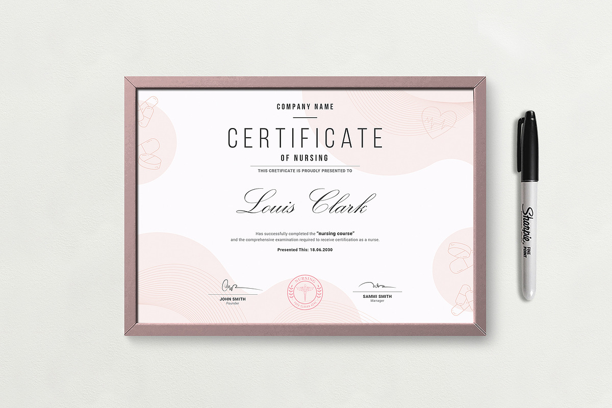 Canva Nursing Training Certificate, a Stationery Template by DesignDevisers (Photo 5 of 10)