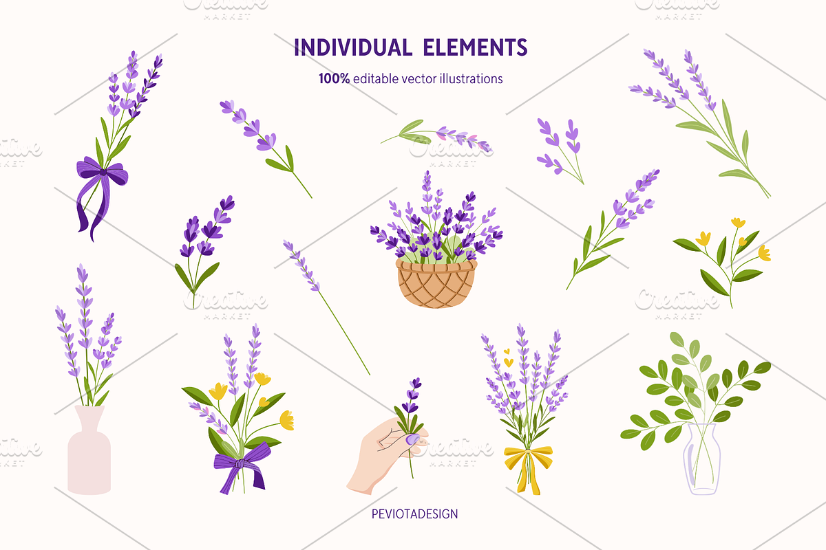 Lavender spa and beauty collection, a Healthcare Illustration by Peviotadesign (Photo 2 of 11)