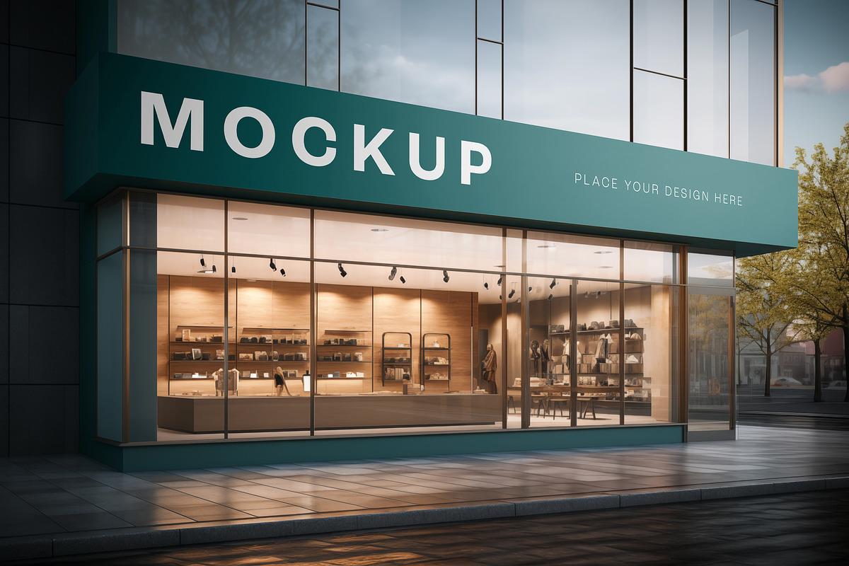 Shop Facade Mockup Generated with AI, an Advertising Mockup by dpi (Photo 3 of 13)