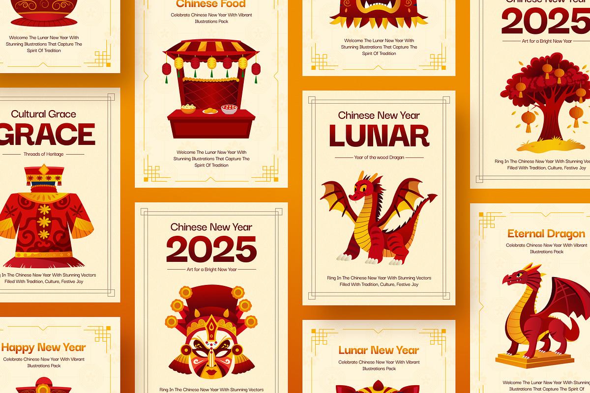 Chinese New Year Illustrations, a Decorative Illustration by Creative Stall (Photo 3 of 8)