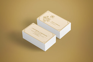 Cream Floral Business Card