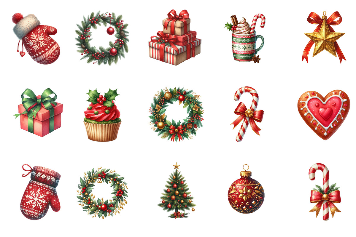 Happy Holidays Christmas Clipart, an Illustration by Designworld (Photo 2 of 6)