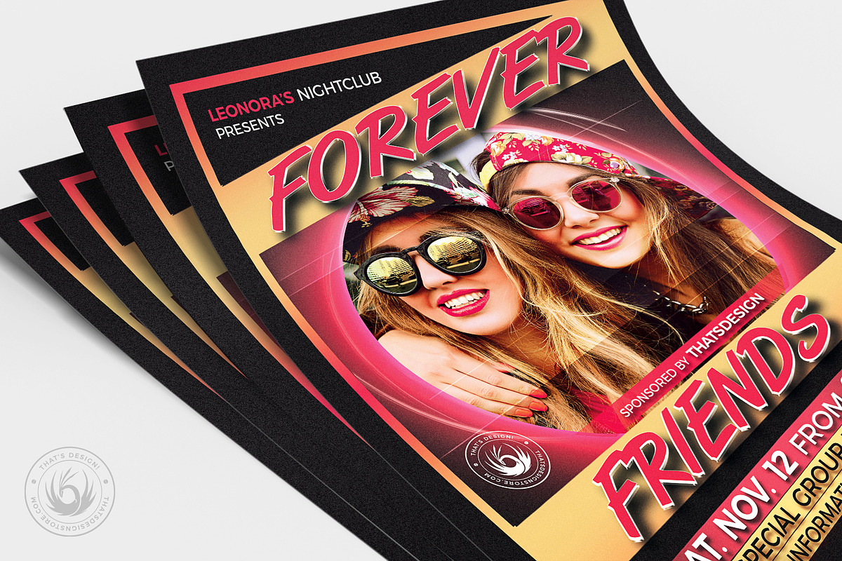 Forever Friends Flyer Template, a Flyer Template by ThatsDesignArt (Photo 4 of 7)