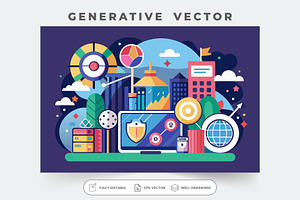 A vibrant digital display showcases, a Graphic by Iftikhar Alam