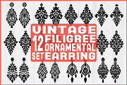 Vintage Filigree Earring SVG Bundle, an Object Graphic by jahid234 (Thumbnail 1 of 13)