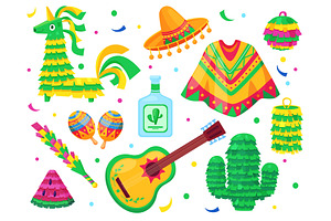 Mexican carnival elements. Poncho, an Illustration by LadadikArt