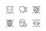 Set line icons of face ID, an Outline Icon by motorama (Thumbnail 1 of 2)