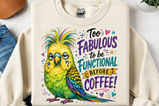 Too Fabulous Funny Parakeet Coffee, a Seasonal Illustration by Canvas Craft (Thumbnail 1 of 6)