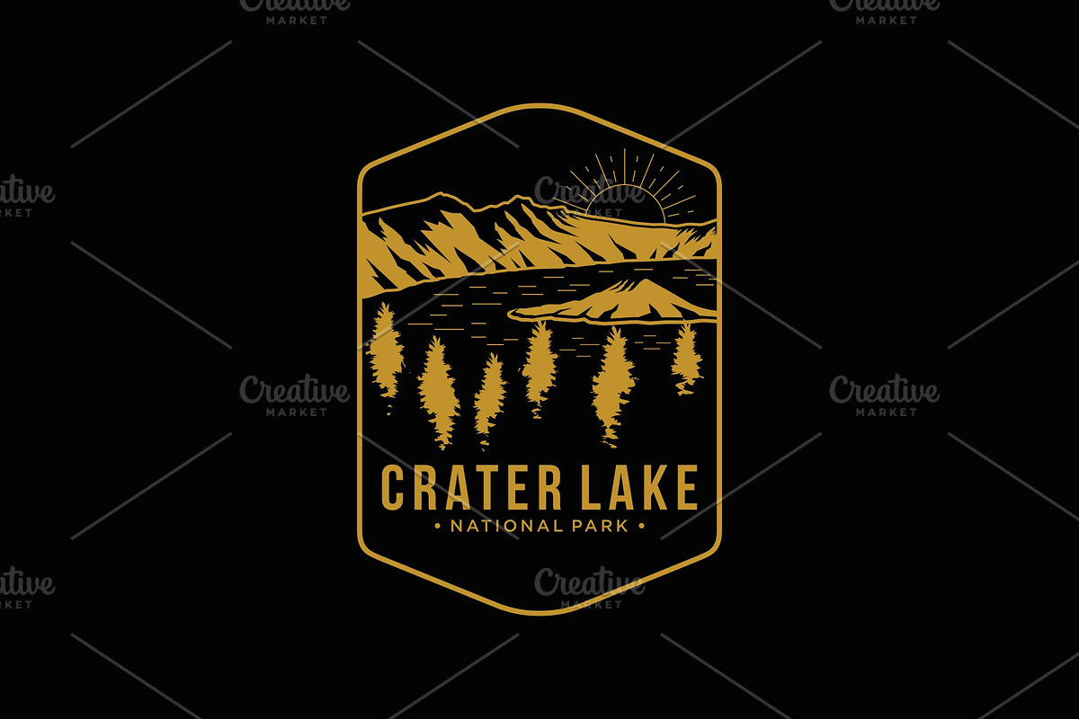 Crater Lake national park logo, a Branding & Logo Template by swarnstudio