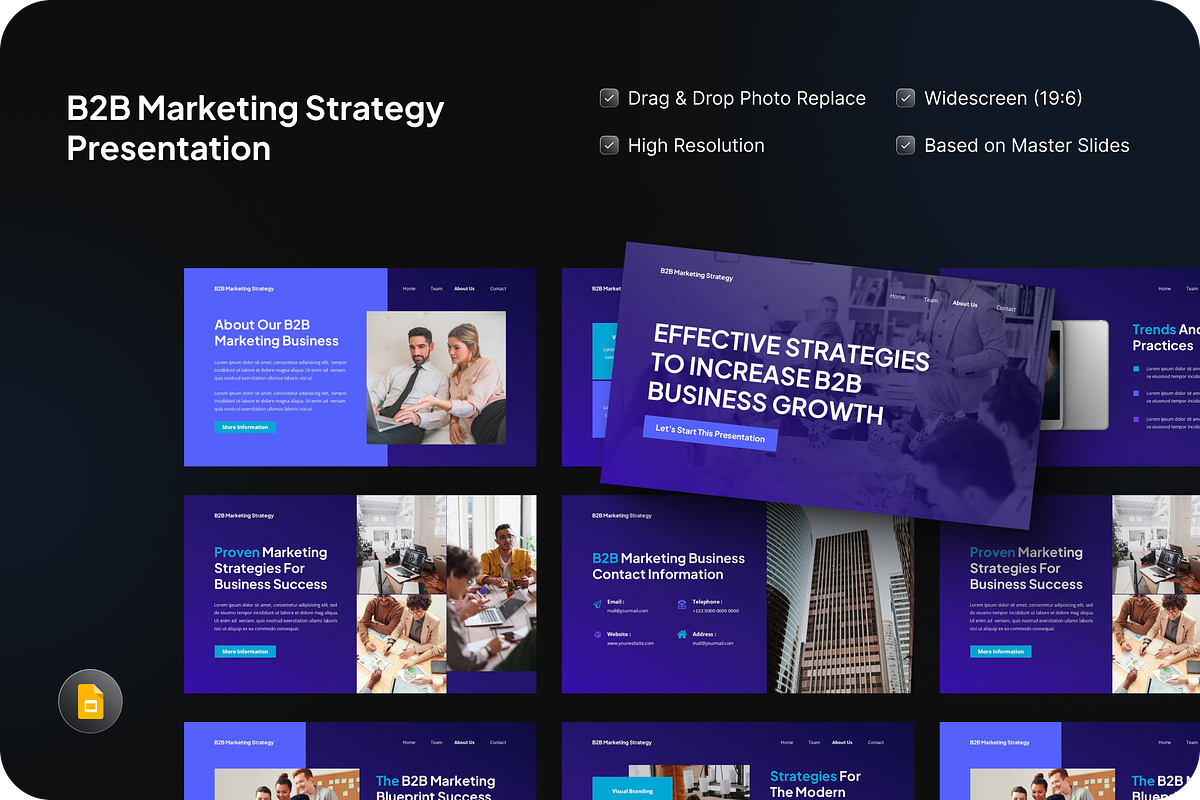 B2B Marketing Strategy Google Slides, a Presentation Template by SquidPixey (Photo 1 of 7)