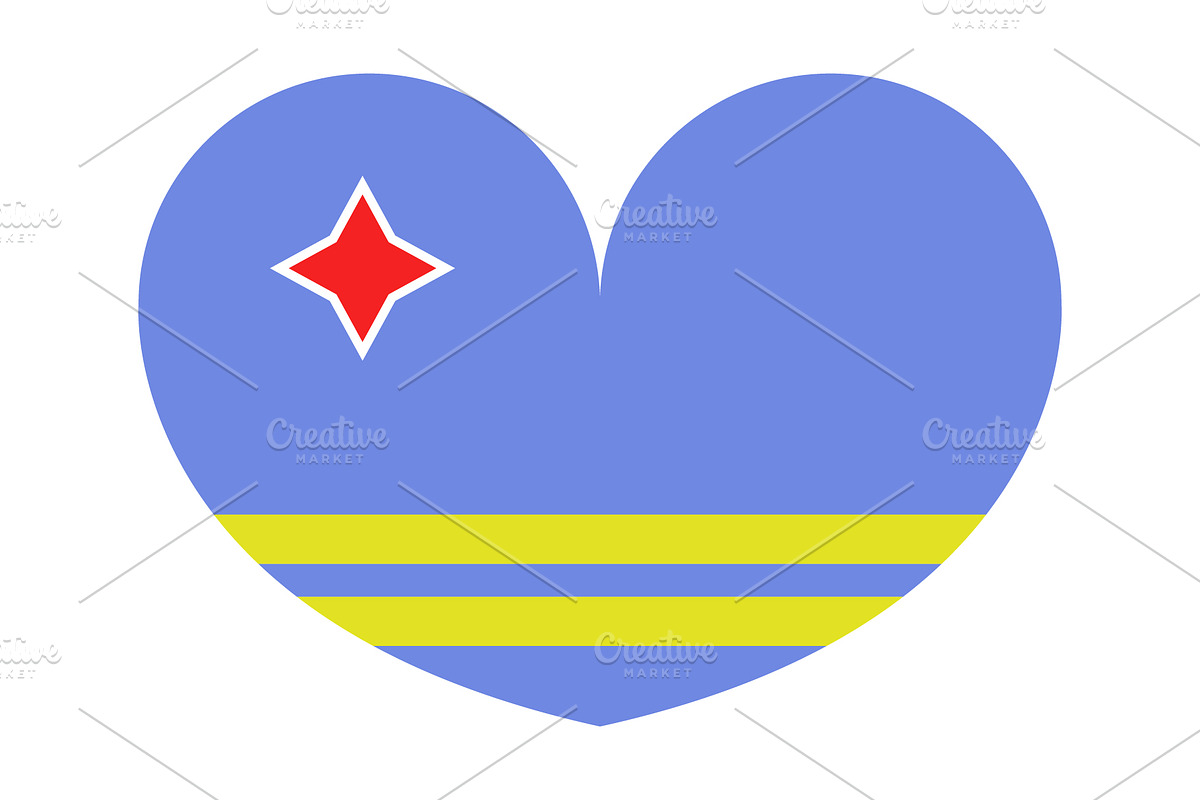 Aruba flag heart, an Icon by Mark1987