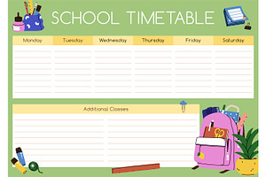 School Timetable, Lessons Schedule