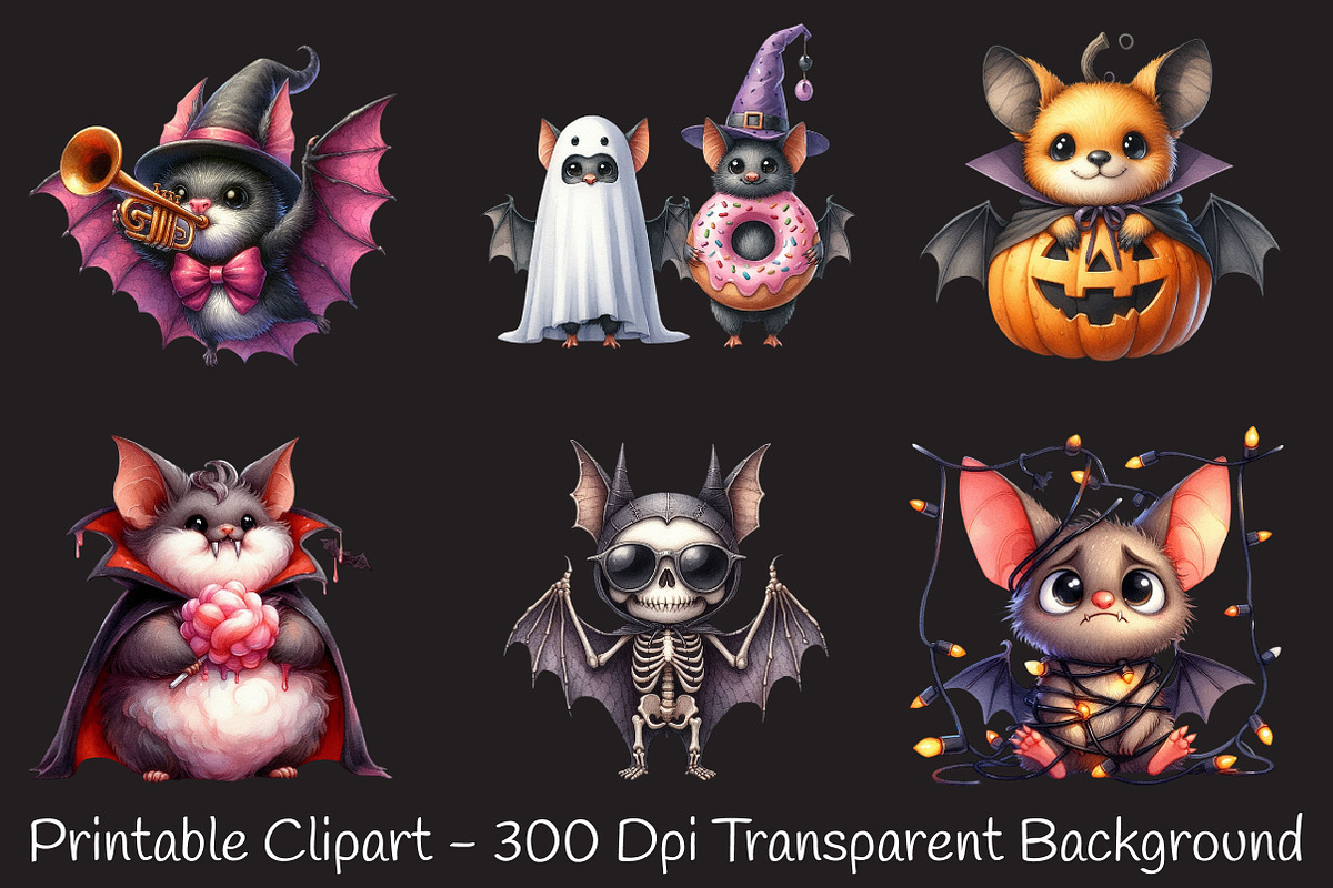 Funny Halloween Bats Clipart, an Illustration by RobertsArt (Photo 7 of 7)