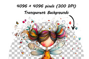 Watercolor Quirky Fairy Clipart Set, a Graphic by one-touch (Thumbnail 10 of 14)