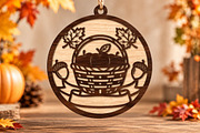 Autumn Apple Basket Laser Cut SVG, an Object Graphic by DreamPrint404 (Thumbnail 1 of 3)