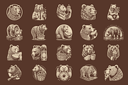 Vintage Hand-Drawn Brown Bear Design, an Animal Illustration by devastd (Thumbnail 8 of 10)