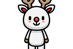 Cute Christmas reindeer flat vector icon, a Business Photo by José Manuel Gelpi