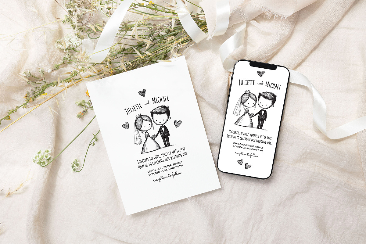 Obsidian - Wedding Invitation Suite, an Invitation Template by CinderHeart Designs (Photo 10 of 10)