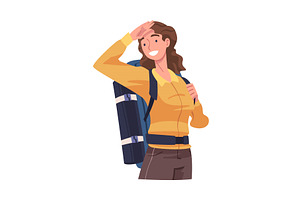 Young Woman Character Engaged in, a Person Illustration by TopVectors
