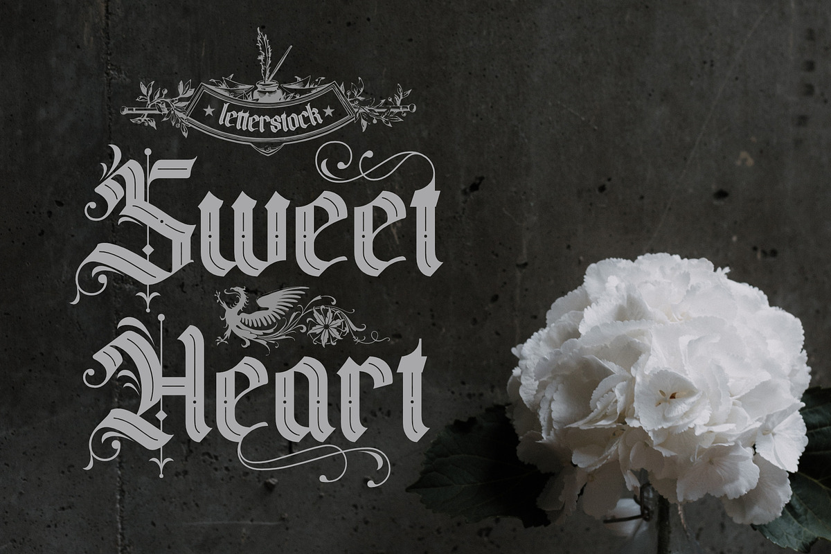 Black valentine, a Blackletter Font by LetterStock (Photo 3 of 6)