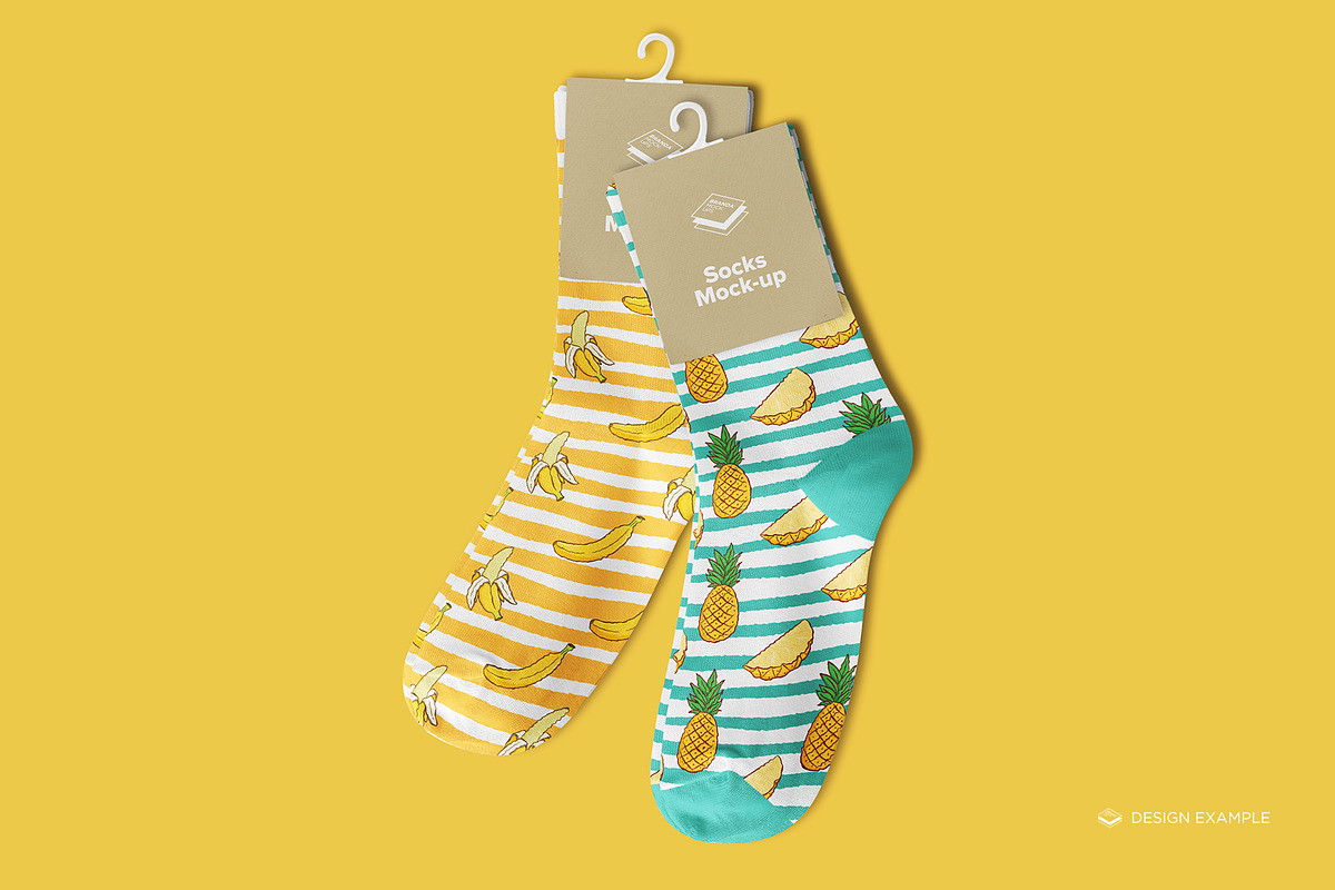 Mid Calf Crew Socks 2 Mock-up, a Packaging Mockup by Branda Keeps (Photo 10 of 17)