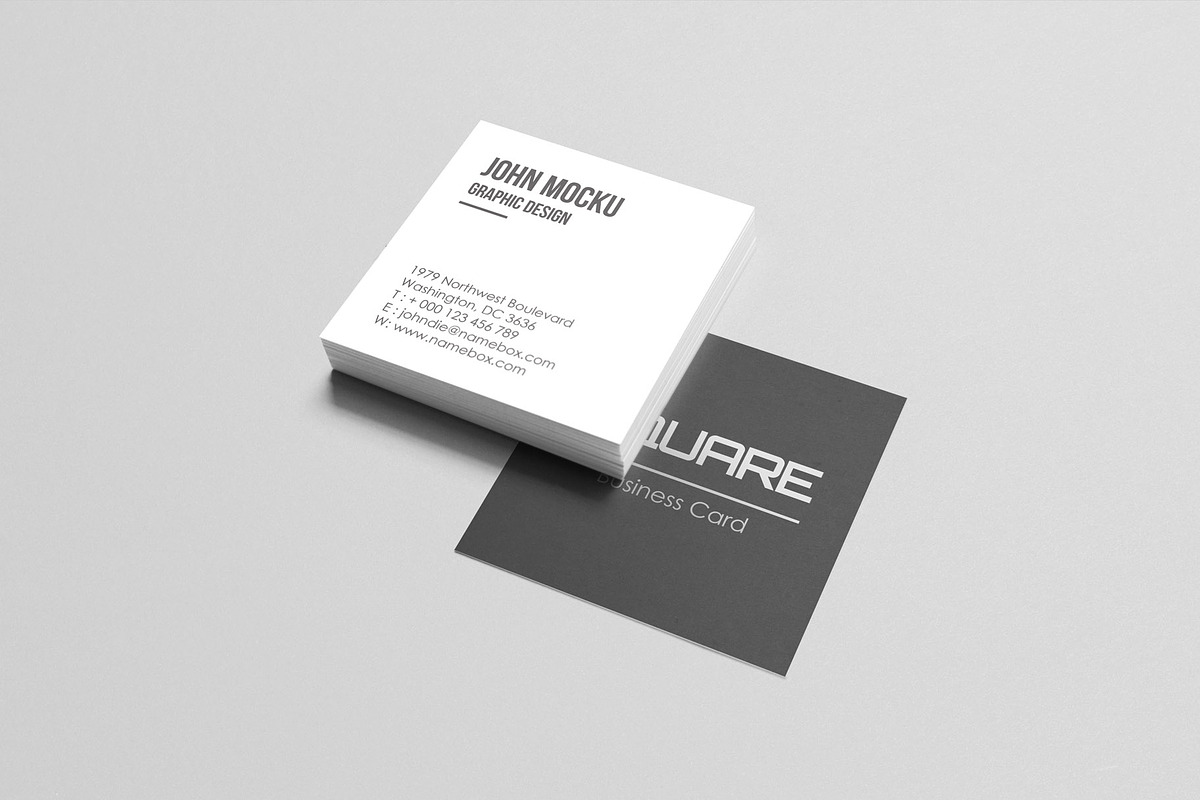 Square Business Card Mockups, a Print Template by resumetemplathttps://d3es (Photo 6 of 14)